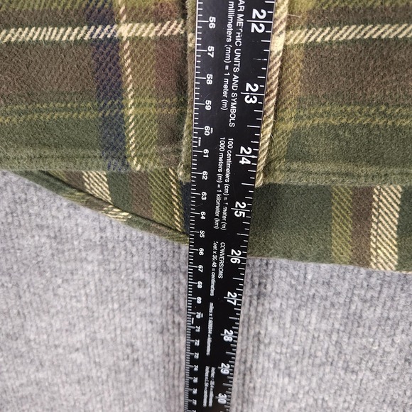 Orvis Shirt Mens Small Green Plaid Flannel Button Front Pockets Hiking Outdoors - Picture 6 of 13